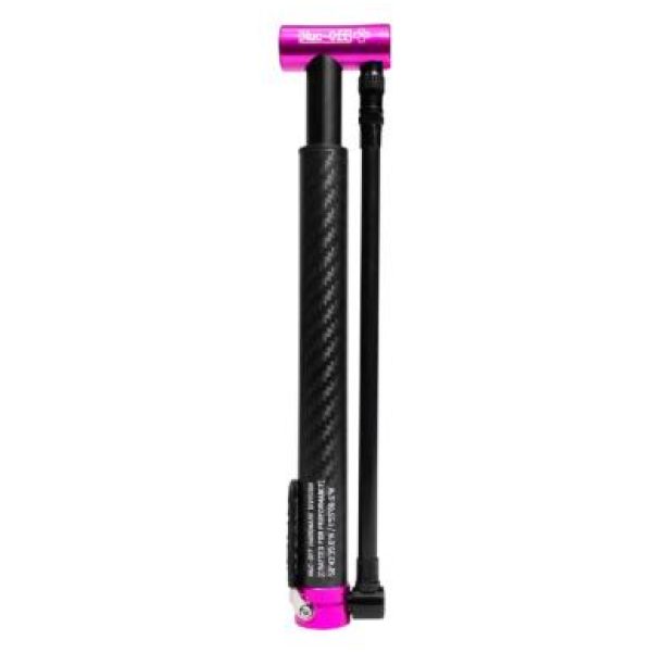 MUC-OFF - Mini pumpe Airmach Carbon 130 psi Black/pink