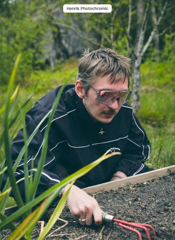 Grå ramme - Rosa glass