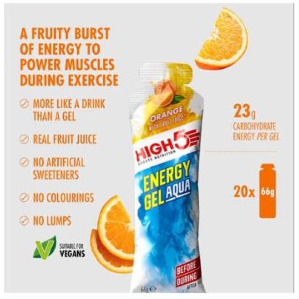 HIGH5 - EnergyGel Aqua appelsin (66gram)